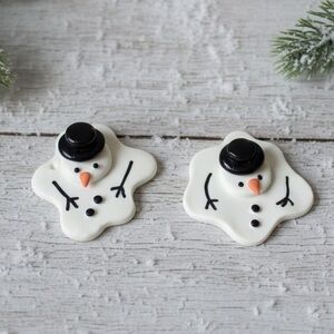 NWT Melted Snowman Ornaments – 2 Piece Handmade Set